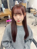 アイドルヘア/ヘアメ/ダブルカラー/ワインレッド/髪質改善