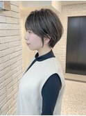白髪ぼかし/ひし形/癖毛/大人ショートボブ/60代50代40代