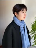 20代30代ショートマッシュココアブラウン小顔丸み