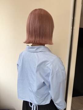 ブリックバイブレイス 千葉 千葉中央(brick by brace) ピンクベージュ×外ハネボブ