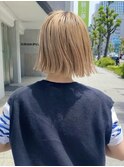 ブリーチなしダブルカラーミディアムボブ20代30代40代夏カラー