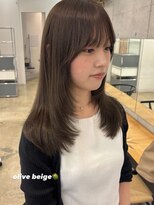 レア 渋谷(Le'a) 顔まわりレイヤーカット×オリーブベージュ kyoka