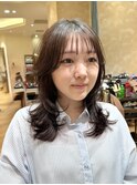 ◆モテ髪小顔ロングレイヤーカット/シースルーバング/黒髪/暗髪