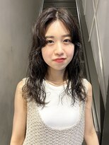 フェンヘアーアイス 中目黒(Fen.hair ici)&nbsp;くせ毛風ウルフパーマ前髪パーマロングパーマアッシュブラウン