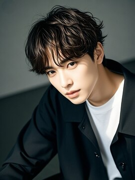 エイチ メンズ(H) ツイストスパイラルパーマフェードシャドウパーママンバンヘア