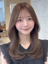 ノイズオオサカ 梅田店(NOISM OSAKA)&nbsp;ふんわりミディアム前髪アンブレラカラーこなれミディイメチェン