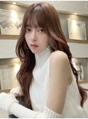 まろピンクベージュ＊韓国ヘア くびれヘア 顔まわりカット 艶髪