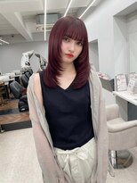 ノイズ オオサカ(NOISM)&nbsp;★チェリーレッドカシスピンク韓国風レイヤーカットブリーチなし