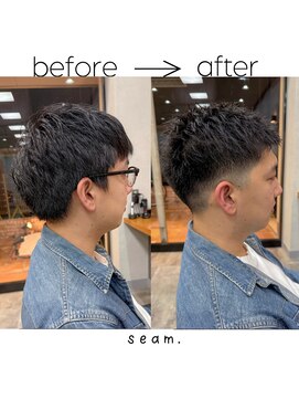 シーム(seam.) 簡単スタイリングフェードカット◎どんな髪質・毛量・年齢もOK