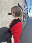 【清澄白河 半個室】 ミニボブ ×  ミルクティーグレージュ