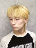 メンズ韓国ヘア　ブロンドヘア　デザインカラー