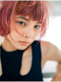 ピンク×マッシュショートボブ　ハイトーン2