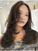 韓国ヘアーハッシュカットレイヤーカットハイライトカラー