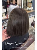 美髪大人内巻きボブまとまるボブグレージュオリーブグレージュ