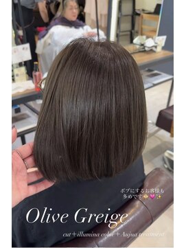 コート 表参道(Cote) 美髪大人内巻きボブまとまるボブグレージュオリーブグレージュ