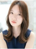 くびれレイヤーセミロング30代40代/コテ巻き風デジタルパーマ