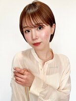 ビーチ(BEACH)&nbsp;イメチェン ピンクベージュ 前髪 大人ショート 似合わせカット