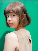 艶ベージュ　ワンカールボブ