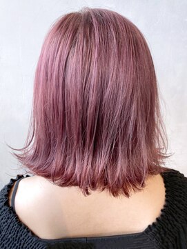 アイティー バイ アルバム 中野店(IT by ALBUM) ピンクラベンダーボブ_オリーブカラーハイライトカラー_ba307233