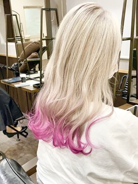 ルクスバイアフィナー(Luxo by Afinar) 【町田/Luxo by Afinar】ホワイトとピンクの裾カラー