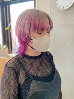 ウルフカット、デザインカラー、毛先カラー、ホワイトベージュ