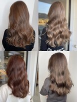 美容室フルール&nbsp;20代30代40代ベージュ暖色系カラー大人ボブ透明感小顔