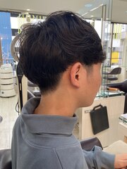 メンズパーマ×マッシュショート×簡単ヘアセット×上大岡駅