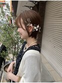ショートヘアセット お呼ばれヘア