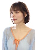 20代/30代/40代＊ひし形ボブ×前髪あり×ベージュカラー
