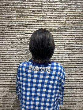 ビス リアン 川口店(Vis lien) 大人可愛いダブルカラーパープルブラックミニウルフ丸みショート