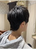 大人男性ナチュラルパーマビジカジ清潔感アッシュブラック