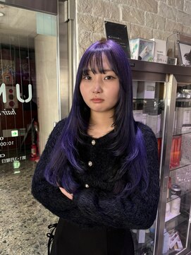 ウム(UMM) ラベンダーカラー・インナーブラック / レイヤーカット