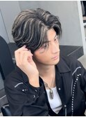 渋谷メンズハイライトカラーメッシュカラーフェザーショート