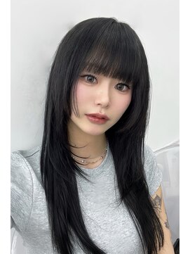 アマトウキョウ アユンチェ(AMA TOKYO×AYUNCHE) 黒髪ロングレイヤーウルフ