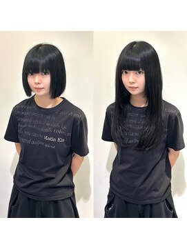 リゼル シブヤ(RISEL SHIBUYA) ボブからロングヘア！シールエクステ80～90本！