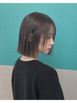 アース 熊本嘉島店(HAIR&MAKE EARTH)&nbsp;暗めグレージュ切りっぱなしボブ