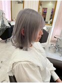 くびれヘアシルバーグレーミディ
