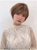 【LOVEST服部】フェミニンショートボブ/グレーベージュ