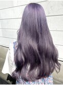 ラベンダーカラー/ロングヘア/色落ち重視/寒色/ハイトーン/艶髪