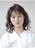大人可愛い◎20代30代40代前髪パーマ黒髪グレーベージュ