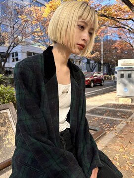 ミンクス渋谷スマートサロン(MINX shibuya smart salon) 魅力倍増カール シアーカラー ショート 姫カット ダークアッシュ