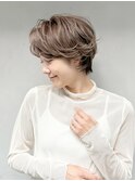 大人ショート/くせ毛風/透明感カラー/シースルーバング/日吉