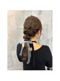 ヘアセット 編みおろし