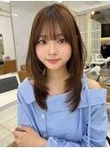 シースルーバング/レイヤーロングレイヤーカット/前髪/小顔