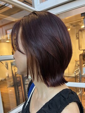 ロライマ 代官山(roraima) ボブウルフレイヤーチェリーピンクベージュインナーカラー