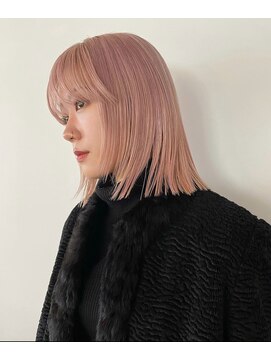 パークホワイト 代官山(PARK White) ピンクベージュミディアムレイヤーハッシュカットココアブラウン