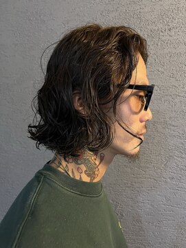 アルカナ 明治神宮前原宿(ARCANA) メンズボブ スパイラルパーマ 癖っ毛風パーマ ロン毛