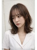 ミディアム20代30代ストレートレイヤー前髪なし前髪あり池袋