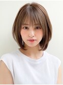 艶感シースルーバングダークブルー美髪イメチェン前髪モテ髪