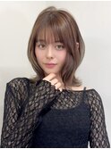 ミディアムボブレイヤーハッシュカットフェイスレイヤー大人ボブ